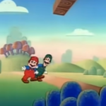 A screenshot from an episode on YouTube of The Adventures of Super Mario Brothers 3, a cartoon from 1990 in honor of National Mario Day 2023.